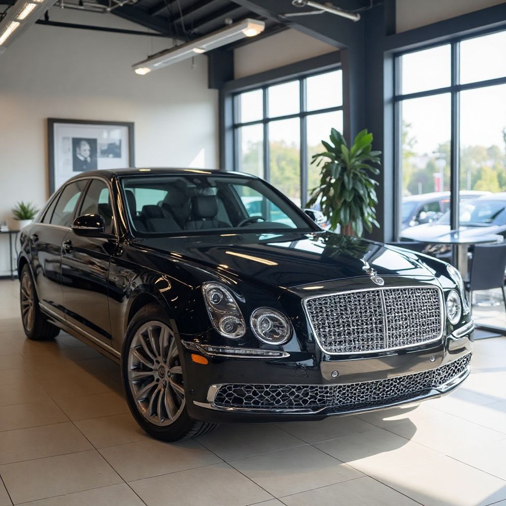 Premium used car on display